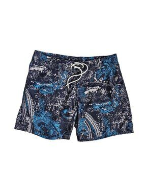 Banana Republic Paisley Swim Trunks Size Large Blue Multi Polyester Mesh Lining